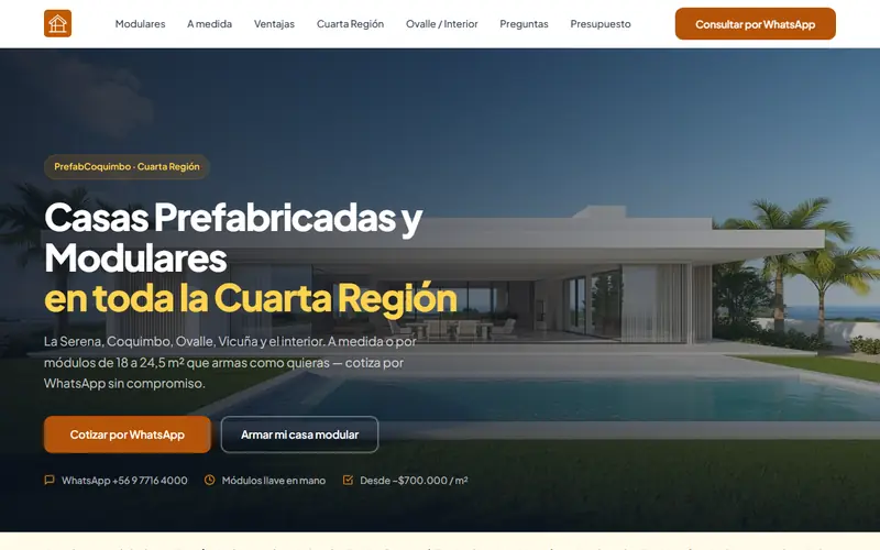 Página de inicio de Casas Prefabricadas Coquimbo